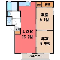 エスポワール Bの物件間取画像